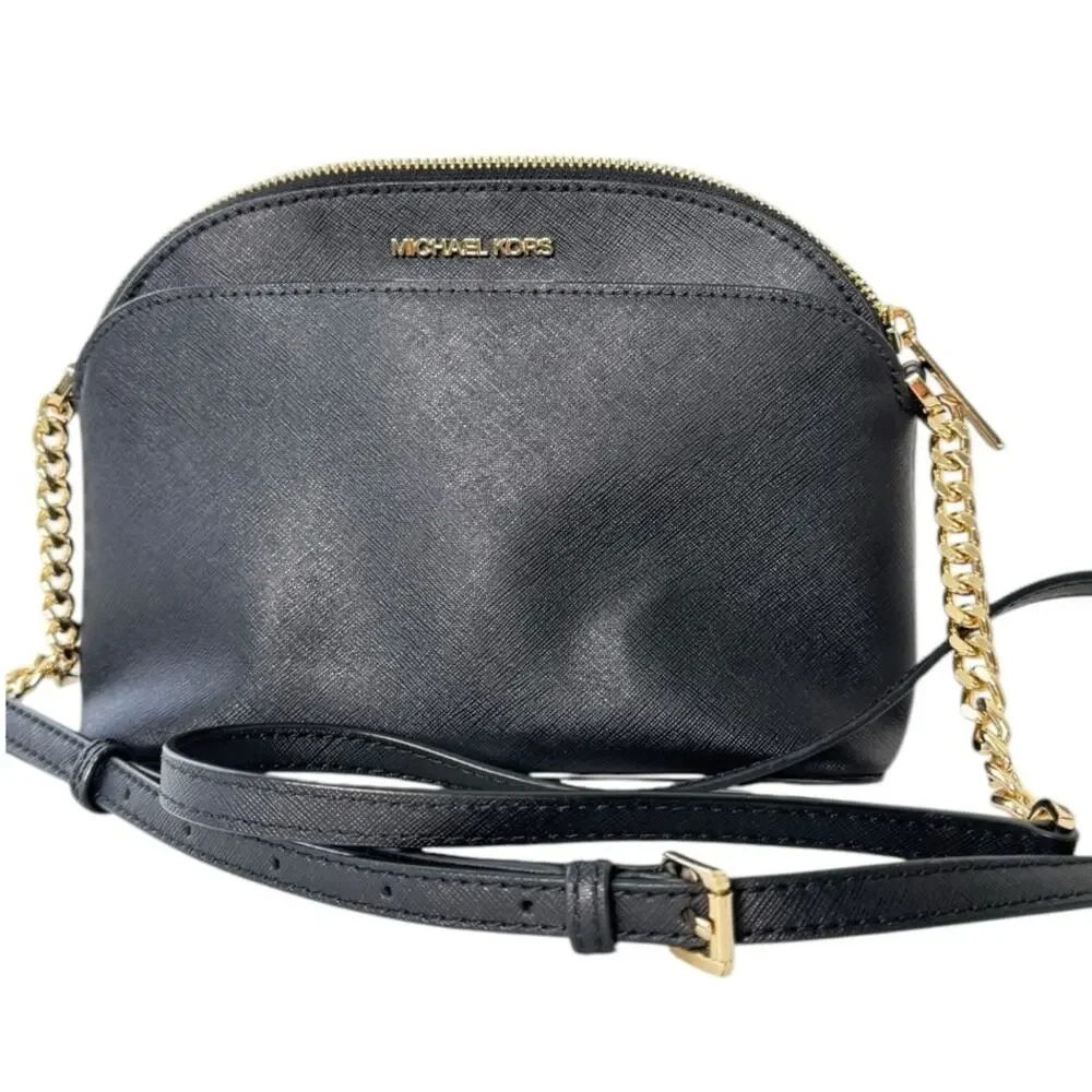 Michael Kors Black Leather Crossbody Handbag